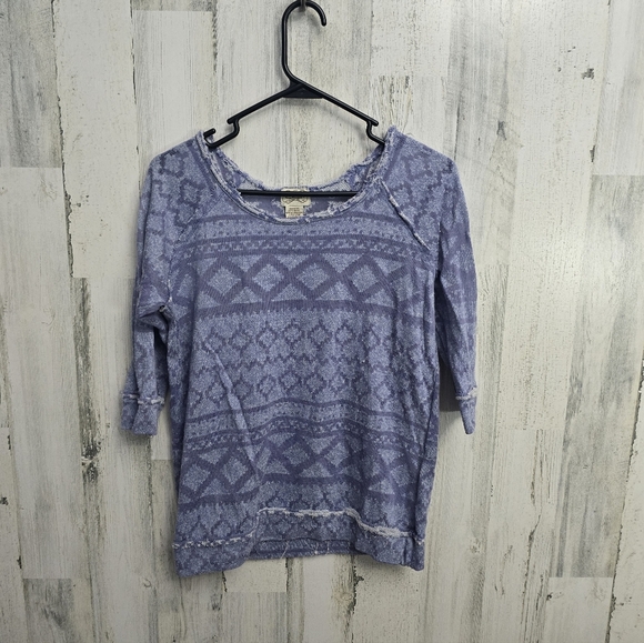 eyelash couture Tops - Eyelash Purple Blue Patterned Top Womens Size Large